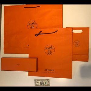 Hermès bags- two large- and a tie box.